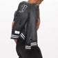 Men's - House of V - Black Varsity Chenille Patch Nylon Varsity Jacket-Vaughn de Heart