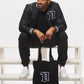 Men's - House of V - Black Varsity Chenille Patch Heavyweight Canvas Tote Bag-Vaughn de Heart