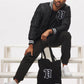 Men's - House of V - Black Varsity Chenille Patch Heavyweight Canvas Tote Bag-Vaughn de Heart