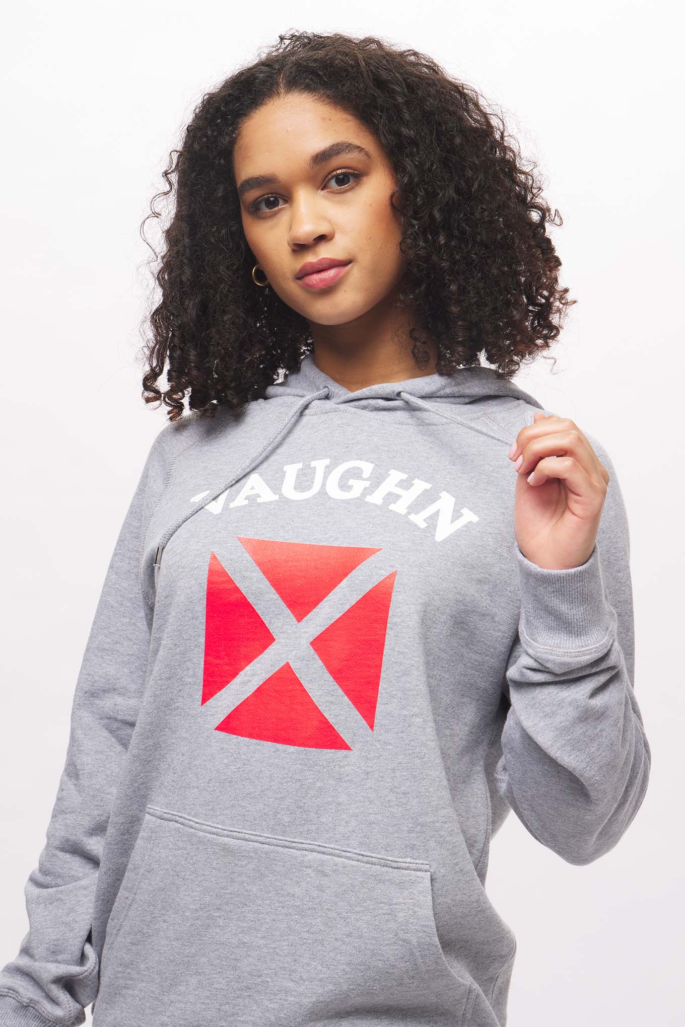 Women's - Voilier - Heather Grey V Nautical Flag Pullover Hoodie-Vaughn de Heart