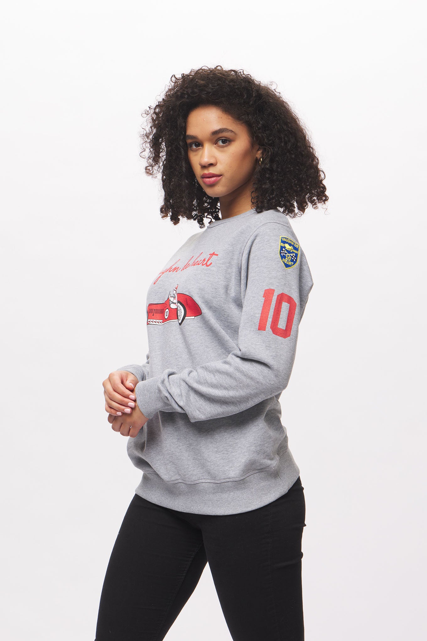 Women's - F1 Sweatshirt - Uno Zero Automobilismo Heather Grey Sweater-Vaughn de Heart