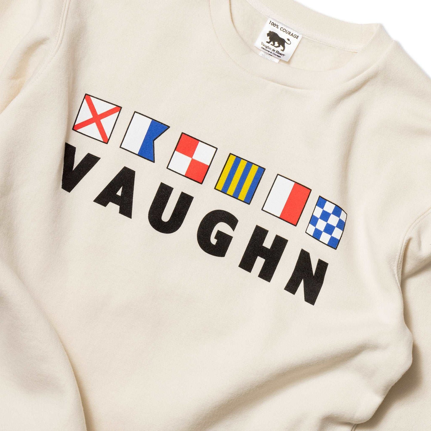 Women's - Voilier - Cream Nautical Flags Crew Neck Sweater-Vaughn de Heart