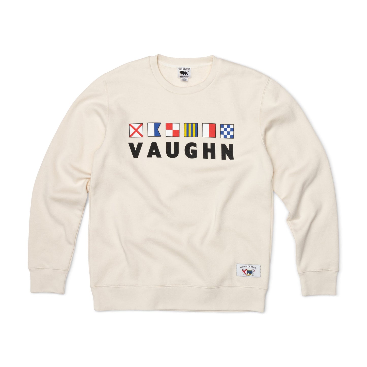 Women's - Voilier - Cream Nautical Flags Crew Neck Sweater-Vaughn de Heart