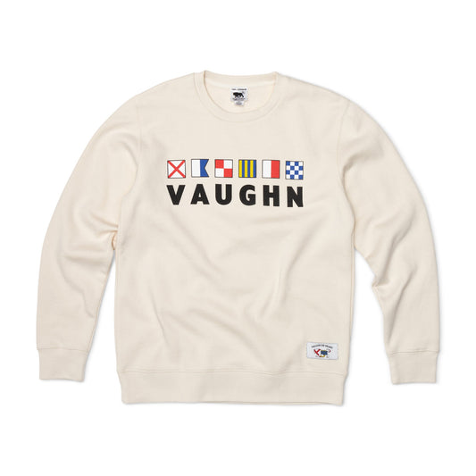 Women's - Voilier - Cream Nautical Flags Crew Neck Sweater-Vaughn de Heart