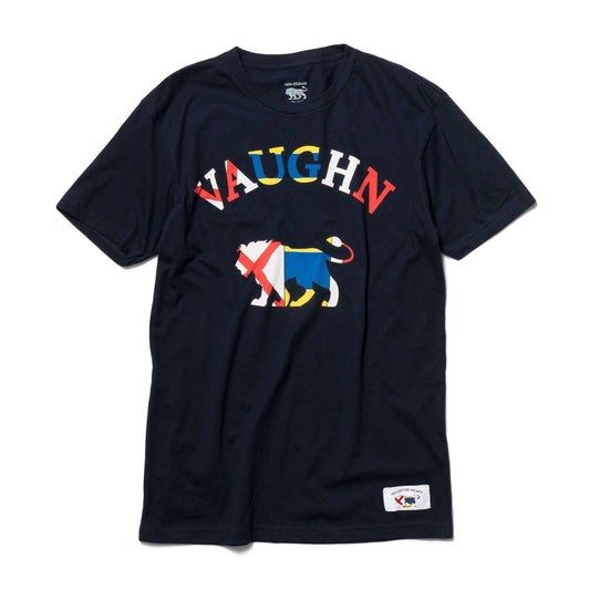 Women's - Voilier - Navy Blue Lion Nautical Flag Crew Neck T-Shirt Front-Vaughn de Heart