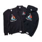 Women's - Voilier - Navy Blue Sailboat French Crew Neck Sweater-Vaughn de Heart