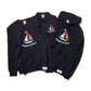 Men's - Voilier - Navy Blue Sailboat French Crew Neck Sweater-Vaughn de Heart