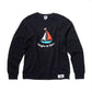 Men's - Voilier - Navy Blue Sailboat French Crew Neck Sweater-Vaughn de Heart