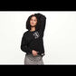 Women's - Black Varsity Chenille Patch Crew Neck Sweater