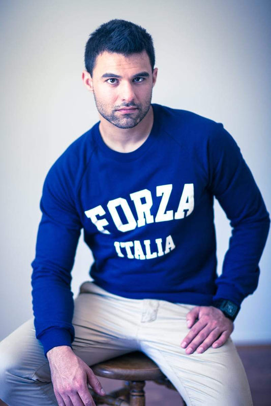 Men's - Forza Italia Navy Blue Crew Neck Sweater-Vaughn de Heart