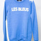 Men's - Les Bleus Heather Light Blue Crew Neck Sweater-Vaughn de Heart