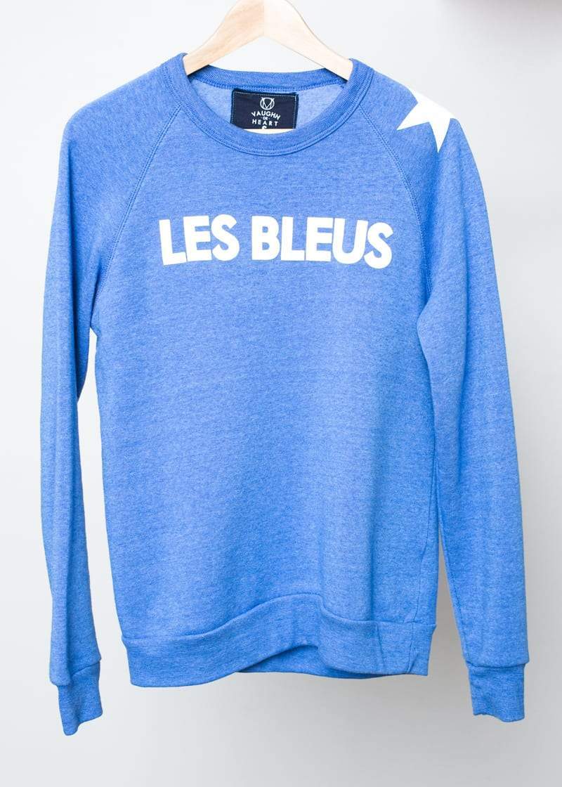 Men's - Les Bleus Heather Light Blue Crew Neck Sweater-Vaughn de Heart