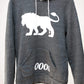 Men's - Je Suis un Lion Heather Grey Pullover Hoodie-Vaughn de Heart