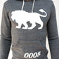 Men's - Je Suis un Lion Heather Grey Pullover Hoodie-Vaughn de Heart