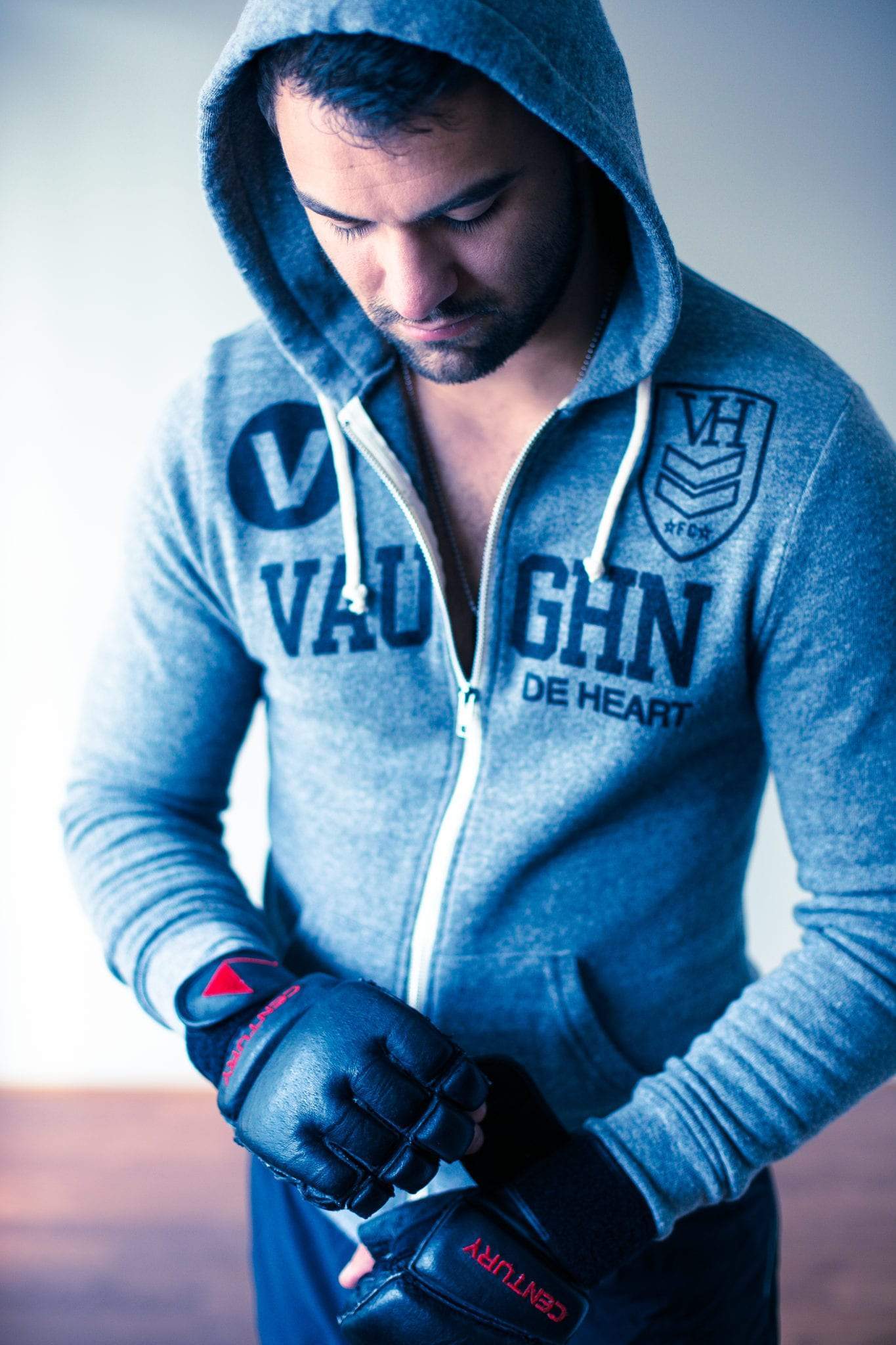 Men's - FC Heather Grey Zip Hoodie-Vaughn de Heart