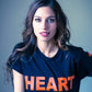 Men's - Heart Black and Orange Crew Neck T-Shirt-Vaughn de Heart
