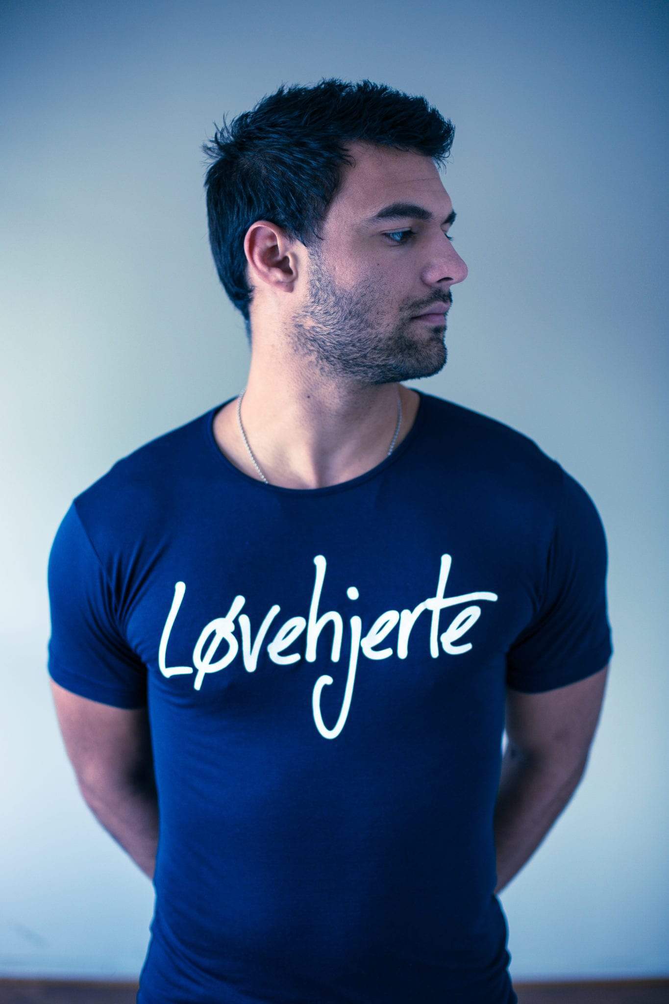 Men's - Løvehjerte Navy Blue Crew Neck T-Shirt-Vaughn de Heart