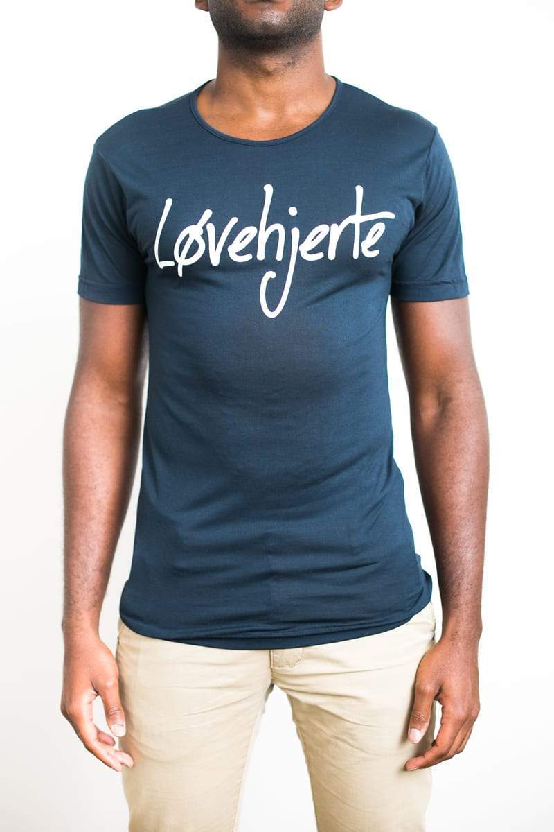 Men's - Løvehjerte Navy Blue Crew Neck T-Shirt-Vaughn de Heart