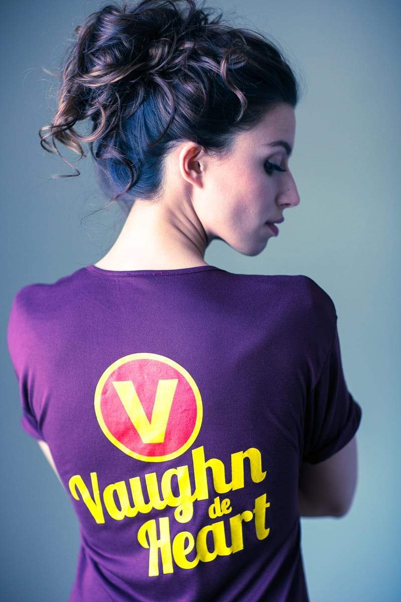 Women's Retro Logo Maroon Crew Neck T-Shirt-Vaughn de Heart