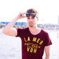Men's - La Mer Maroon Crew Neck T-Shirt-Vaughn de Heart
