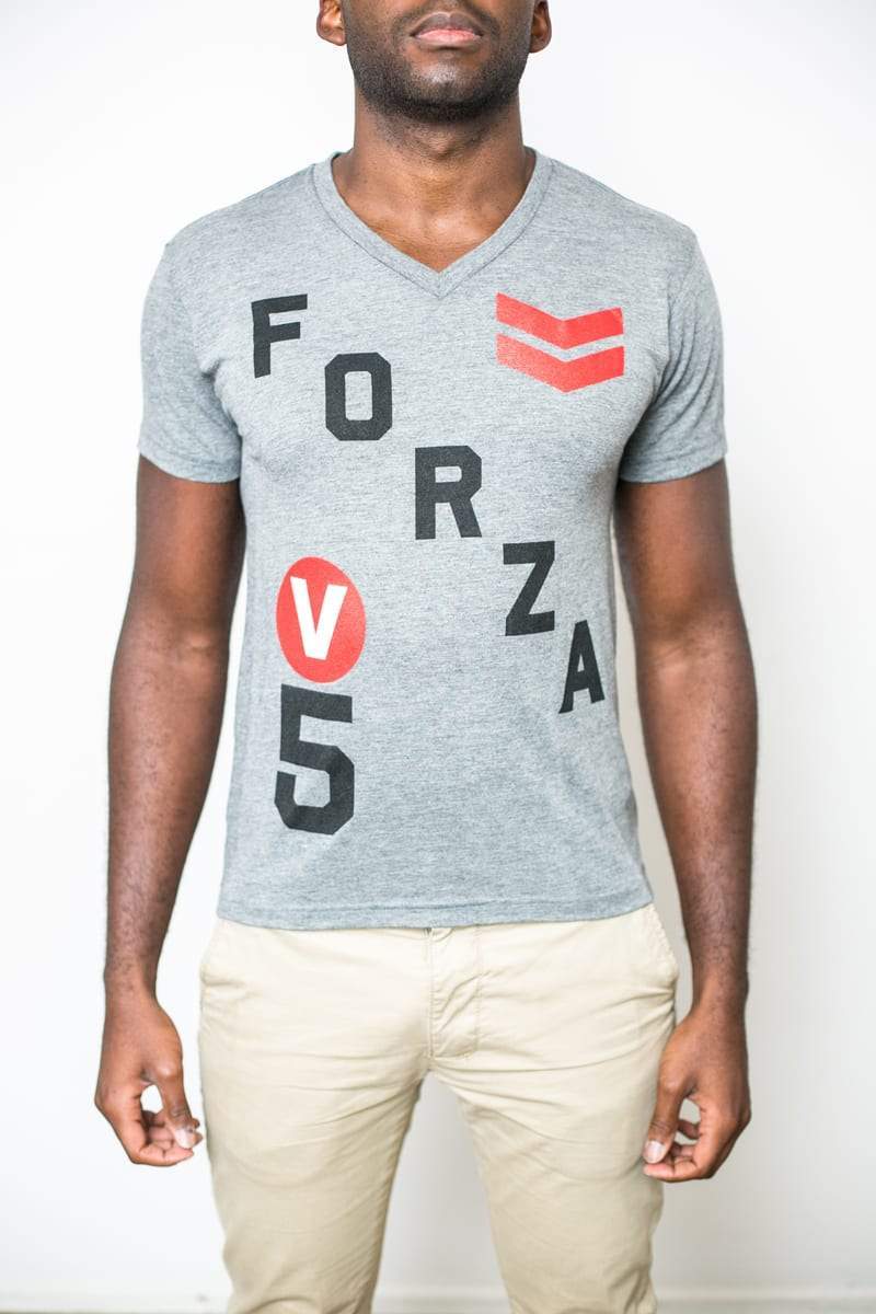 Men's - Forza V Heather Grey V-Neck T-Shirt-Vaughn de Heart