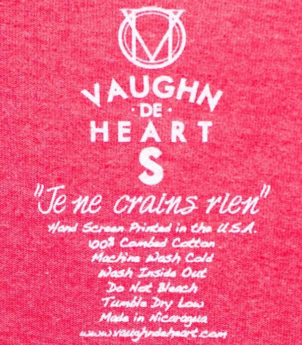 Women's - Institution Heather Red V-Neck T-Shirt-Vaughn de Heart