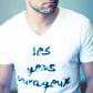 Men's - Les gens Courageux White V-Neck T-Shirt-Vaughn de Heart