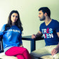 Très Bien Heather Navy Blue V-Neck T-Shirt-Vaughn de Heart