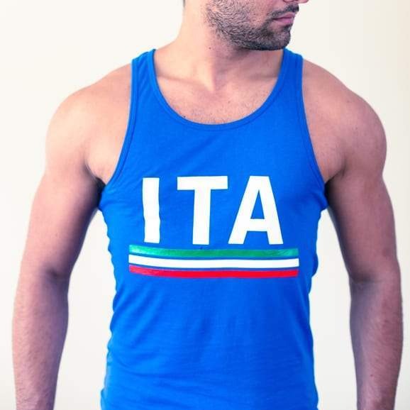 Men's - ITA Tank Royal Blue Tank Top A-Shirt-Vaughn de Heart