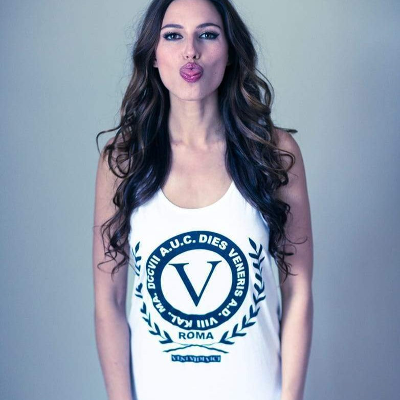 Women's - Roma White Tank Top A-Shirt-Vaughn de Heart